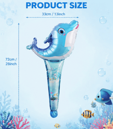 Dolphin Inflatable Balloon Stick for Kids | Party & Outdoor Fun