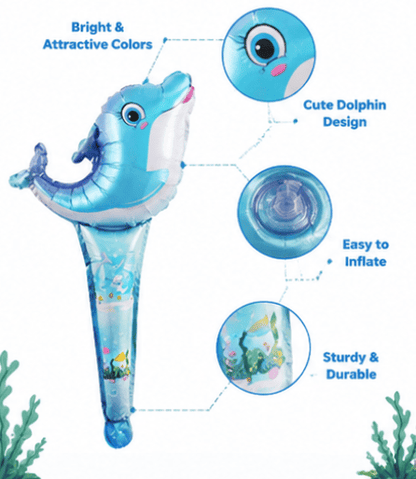 Dolphin Inflatable Balloon Stick for Kids | Party & Outdoor Fun
