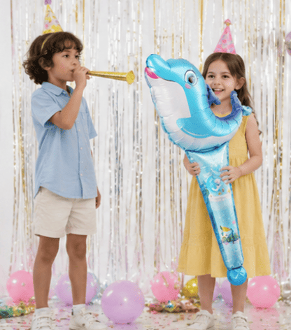 Dolphin Inflatable Balloon Stick for Kids | Party & Outdoor Fun
